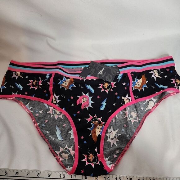 4X 26W Torrid Black Hipster Panty Disney Princess Cotton Wide Band Emo Punk 90s - Picture 2 of 6